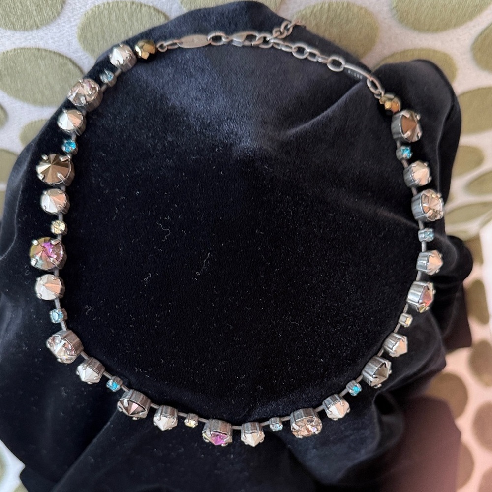 Sabika Silver and Blue Crystal Necklace - Rivoli